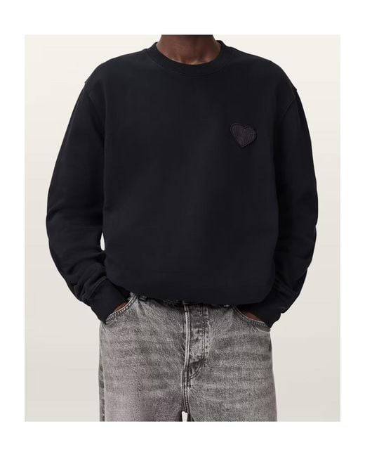 AllSaints Blue Lover Relaxed Crew Neck Jumper for men