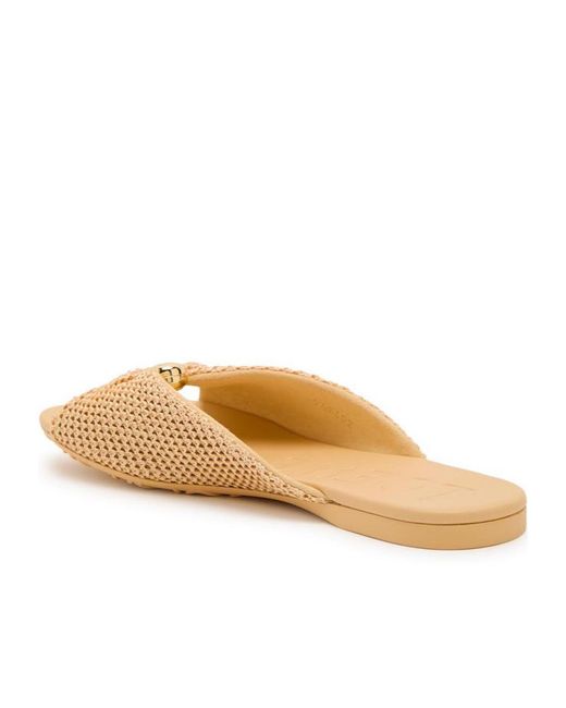 Loewe Multicolor Pebble Soft Raffia And Leather Sliders