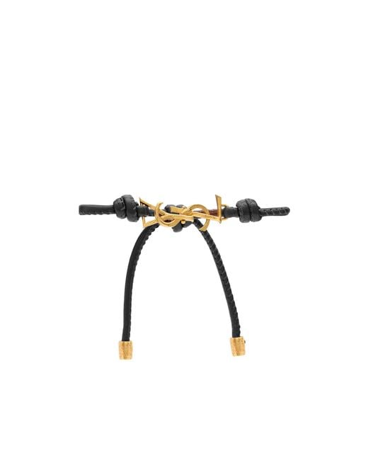 Saint Laurent Multicolor Cassandre Cord Bracelet