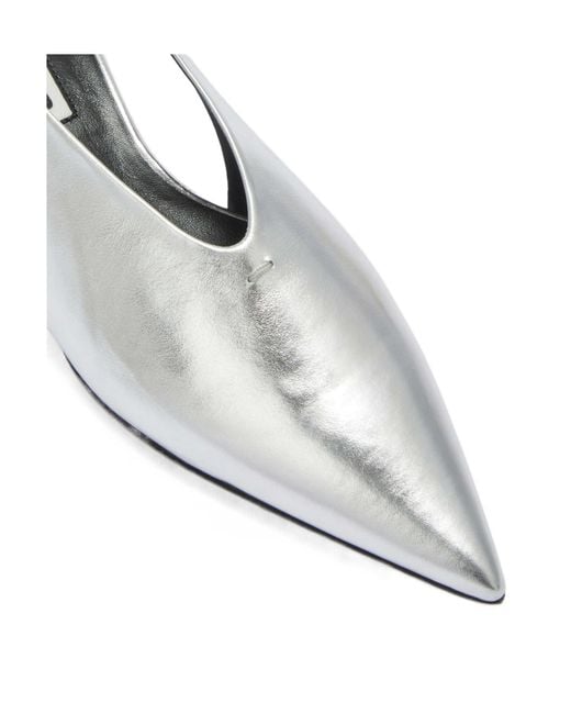 Jil Sander White Pointed Toe Slingback Pumps