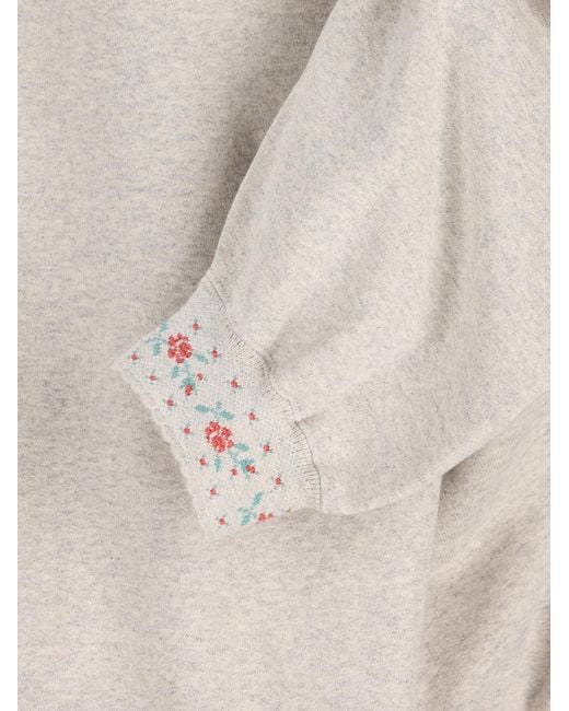 Chloé White Chloé Floral Trim Knitted Sweater