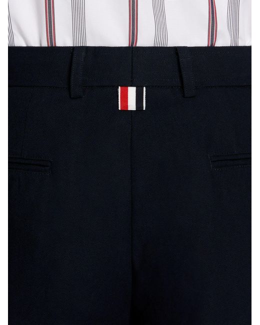 Thom Browne Blue 4-Bar Detail Chino Shorts for men