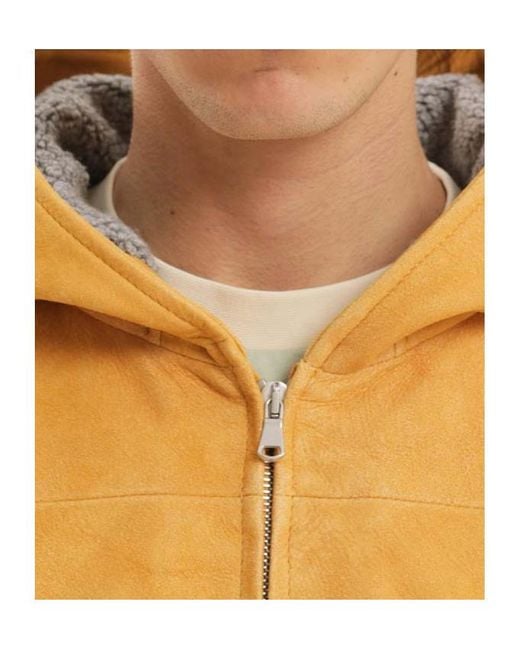 1989 STUDIO Yellow Ribbed Hem Zip Jacket for men
