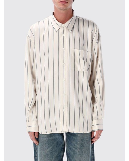 sunflower White Relaxed Striped Shirt for men