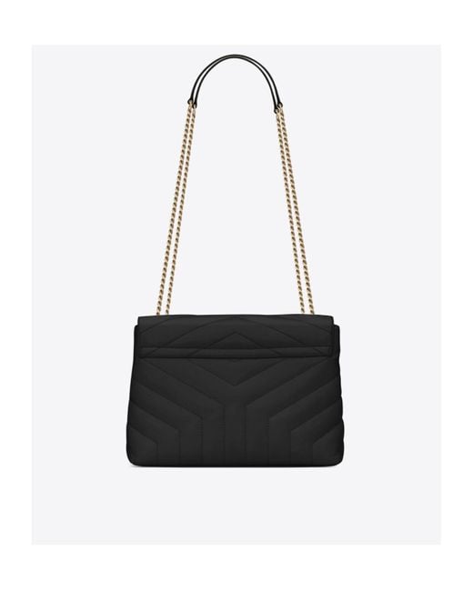 Saint Laurent Black Loulou Matelassé Small Shoulder Bag