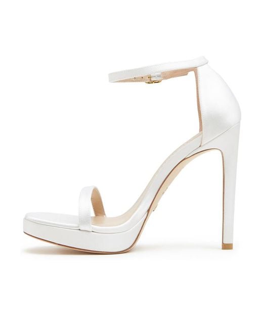 Stuart Weitzman White Nudist Disco 130Mm Sandals