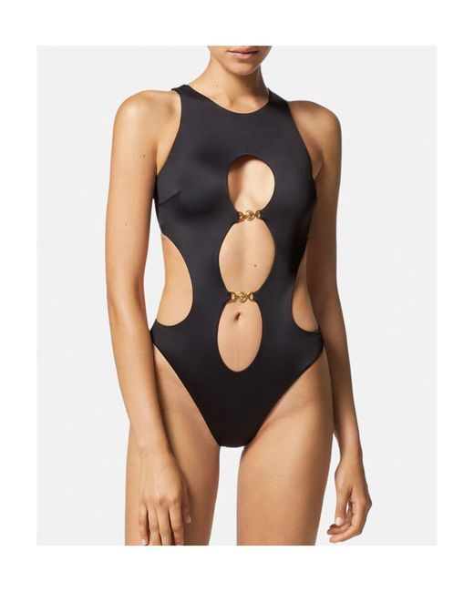 Versace Black Medusa Cut-Out Detailed One-Piece Swimsuit