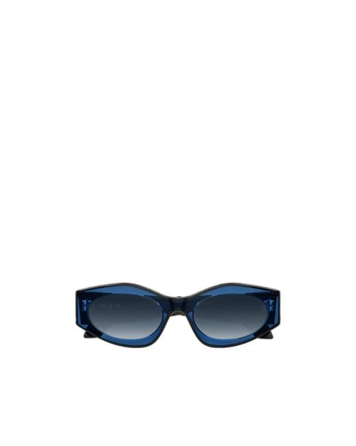 Alaïa Blue Alaïa Oval Frame Sunglasses