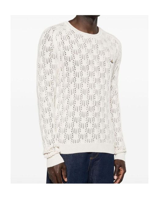 Vivienne Westwood White Logo-Detail Sweater for men