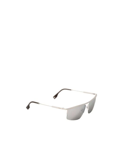 Fendi White Travel Aviator-Style Sunglasses