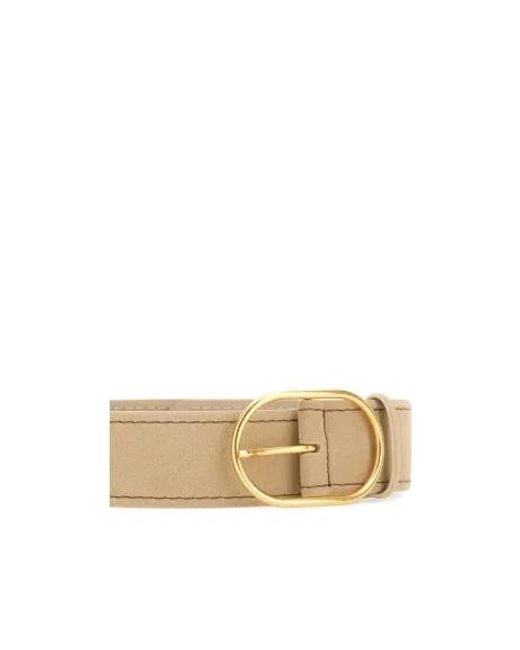 Gianni Chiarini Natural Suede Oval-Buckle Belt