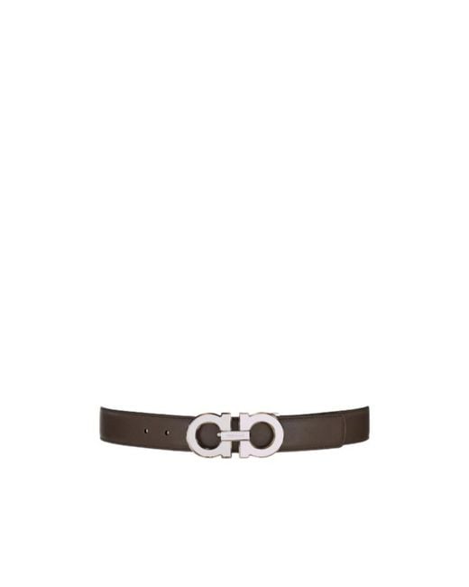 Ferragamo White Ferragamo Gancini Reversible Buckle Belt for men