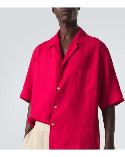 Kiton Pink Linen Shirt for men