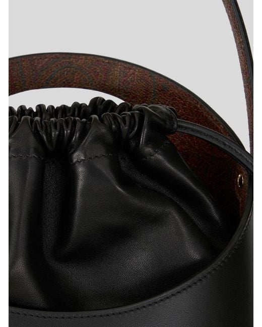 Etro Black Saturno Bucket Shoulder Bag