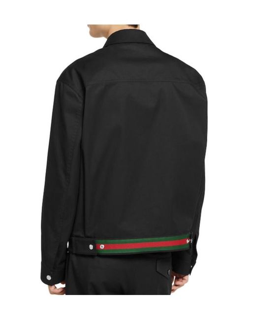 Gucci Black Collared Zip-Up Jacket for men