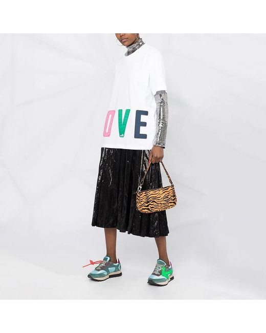 Moschino White T-Shirt With Round Neck And Short Sleeves
