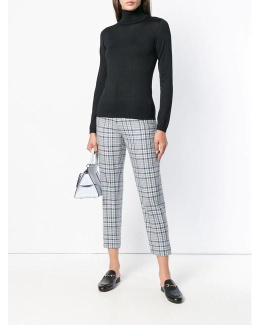 Brunello Cucinelli Black Roll-Neck Tonal Jumper
