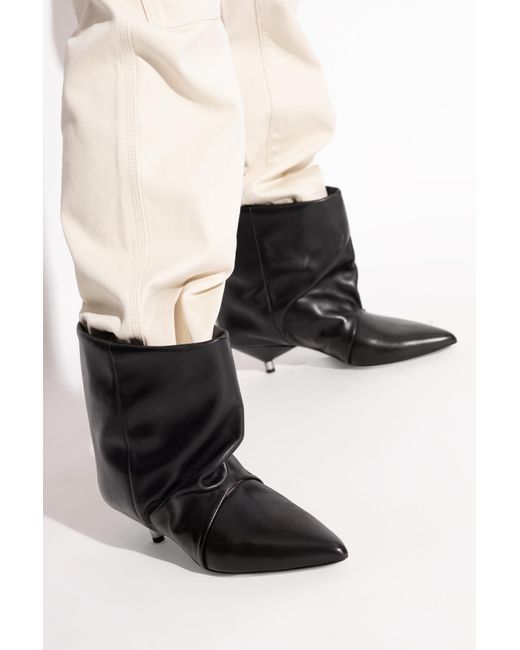 Isabel Marant Black Heeled Pointed Toe Ankle Boots