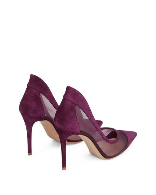 Gianvito Rossi Purple Mesh High Heels