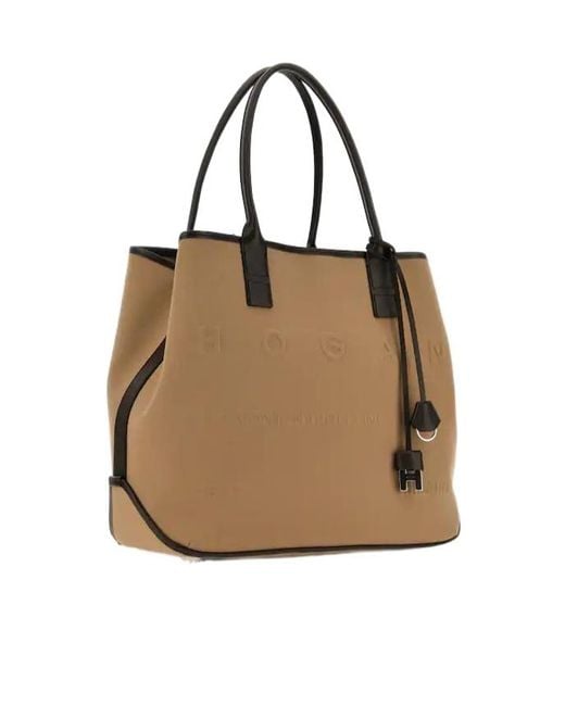 Hogan Natural Medium Script Tote Bag