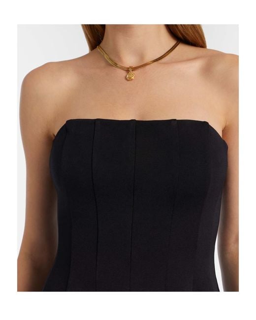 Jonathan Simkhai Black Strapless Tulle Maxi Dress