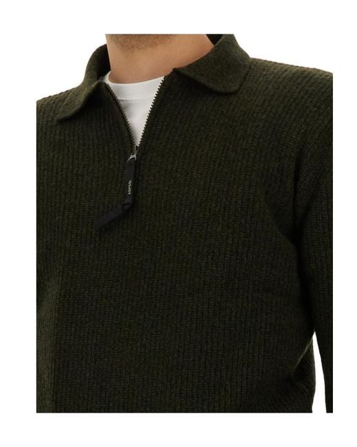 Aspesi Black Wool Knit Sweater for men