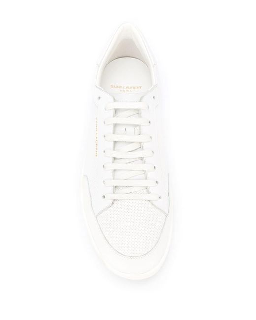 Saint Laurent White Court Classic Sl/10 Lace-Up Sneakers for men