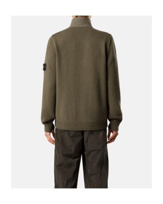 Stone Island Green Long-Sleeved Sweater for men