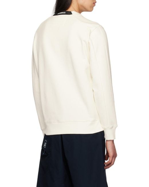 C P Company White Lens-Detail Knit Jumper for men