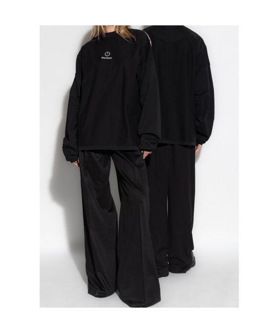 Vetements Black Shut Down Embroidered Sweatshirt for men