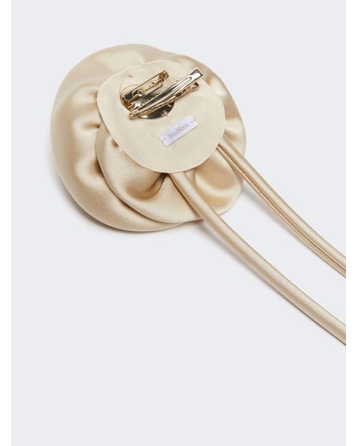 Max Mara White Mxamoschea Floral-Appliqué Brooch