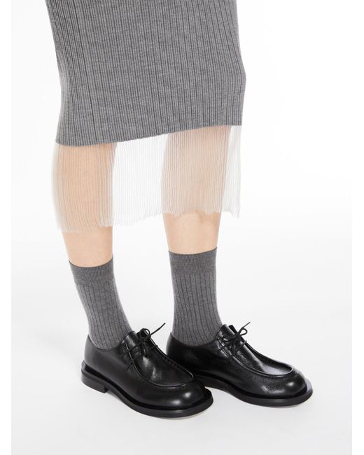 Sportmax Gray Layered Ribbed Midi Dress