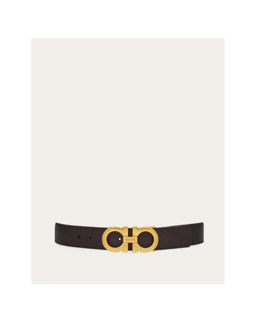 Ferragamo White Logo Dual Adjustable Belt for men