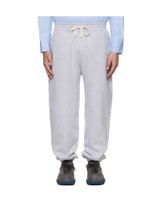 Jil Sander Blue Logo-Embroidered Drawstring Trousers for men