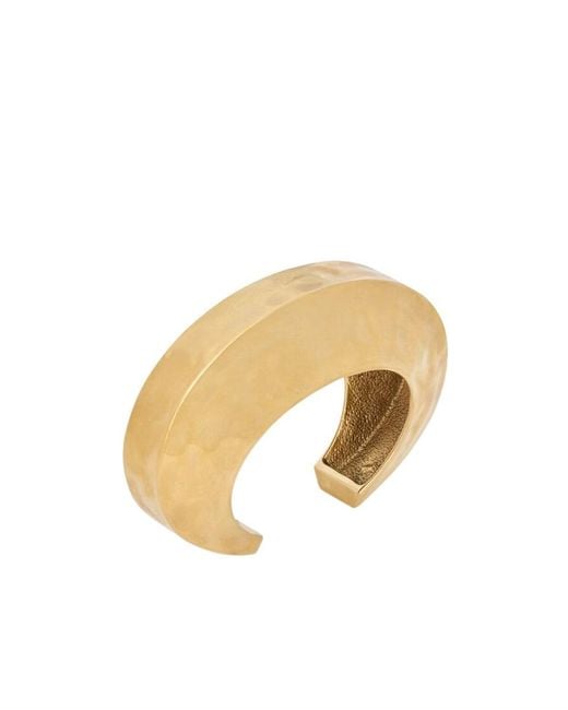 Saint Laurent Metallic Plateau Dome Cuff
