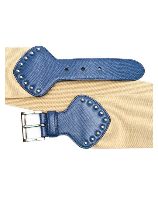 Prada Blue Logo Belt