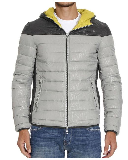 Armani Jeans Gray Double-Sided Casual Jacket With Hat for men