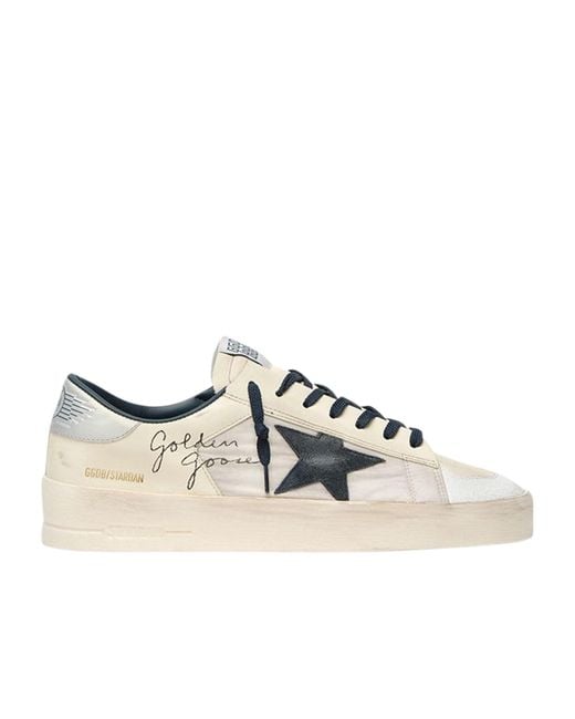 Golden Goose Deluxe Brand White Stardan Lace-Up Sneakers for men