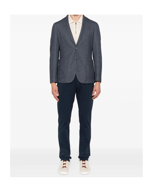 Eleventy Blue Drawstring Tapered Pants for men