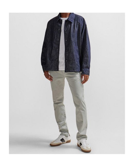 Boss Gray Belt-Loop Casual Pants for men