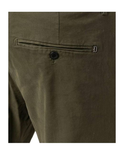 Dondup Green Slim Cut Stretched Chinos for men