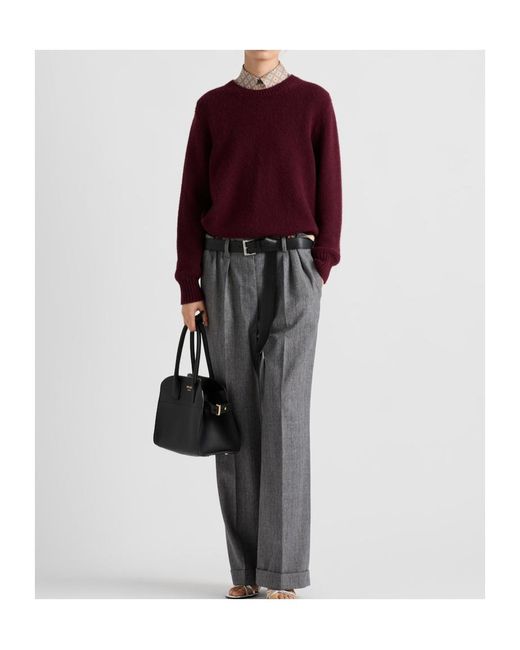 Prada Red Wool And Cashmere Crew-Neck Sweater