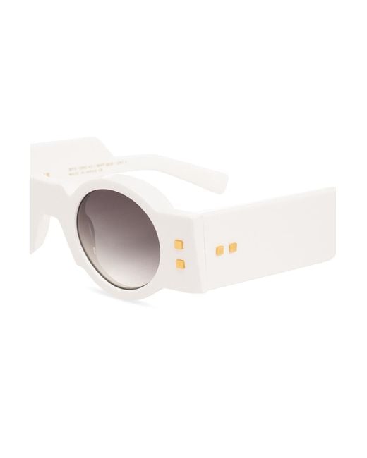 Balmain White Eyewear Round Frame Sunglasses for men