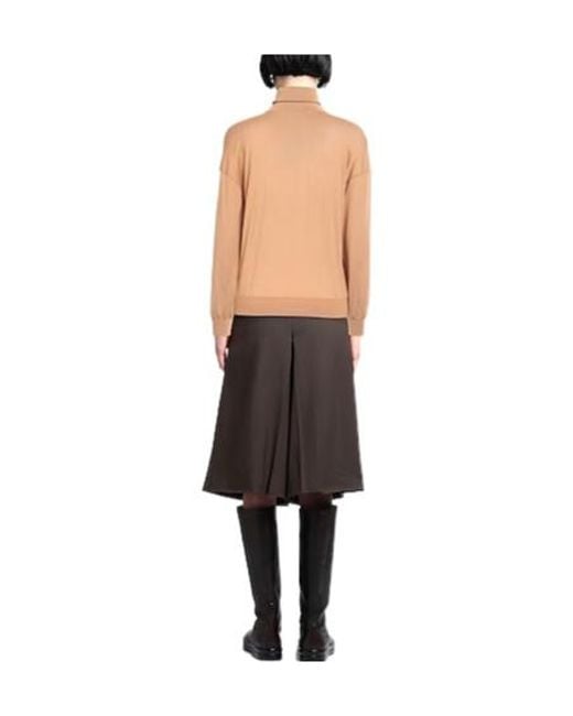 Saint Laurent Natural Solid Color Wool Knit Sweater