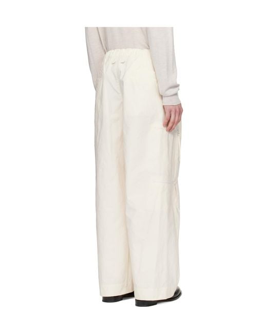Homme Plissé Issey Miyake White Pleated Casual Pants for men
