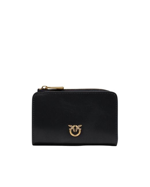 Pinko Black Logo Plaque Mini Wallet