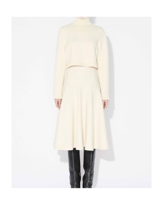Alaïa Natural Roll-Neck Short Sweater