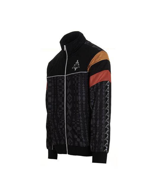 Marcelo Burlon Black County Of Milan X Kappa Logo Patch Zip-Up Jacket for men