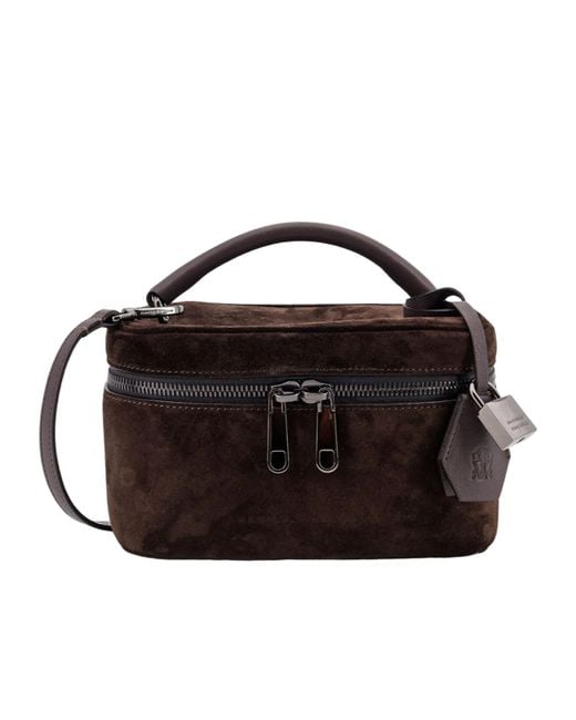 Brunello Cucinelli Black Zipper Shoulder Bag