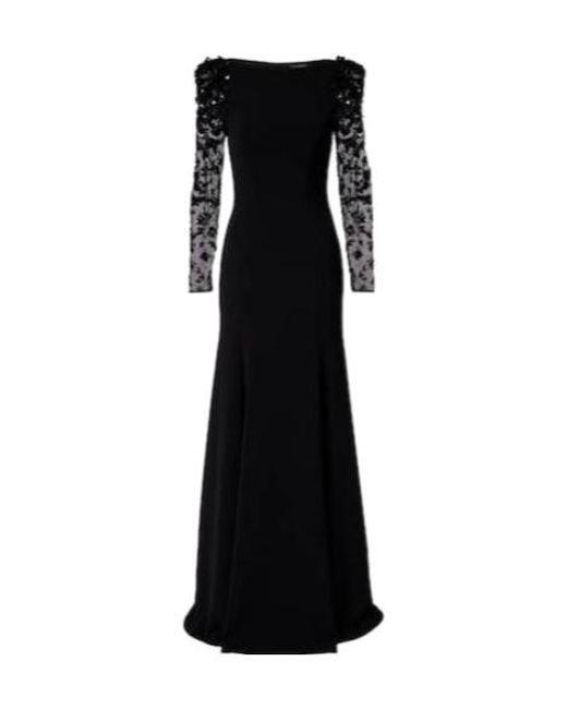 Jenny Packham Black Sylvia Embellished Gown